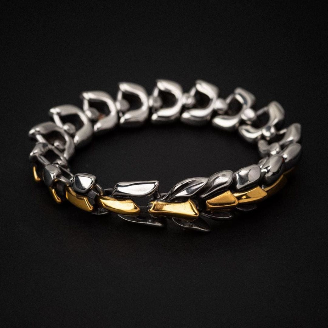 Brazalete de Acero Jörmungandr Silver/Gold