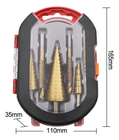 Real Hss Step™ - Set de Brocas Escalonadas + Broca Corte lateral