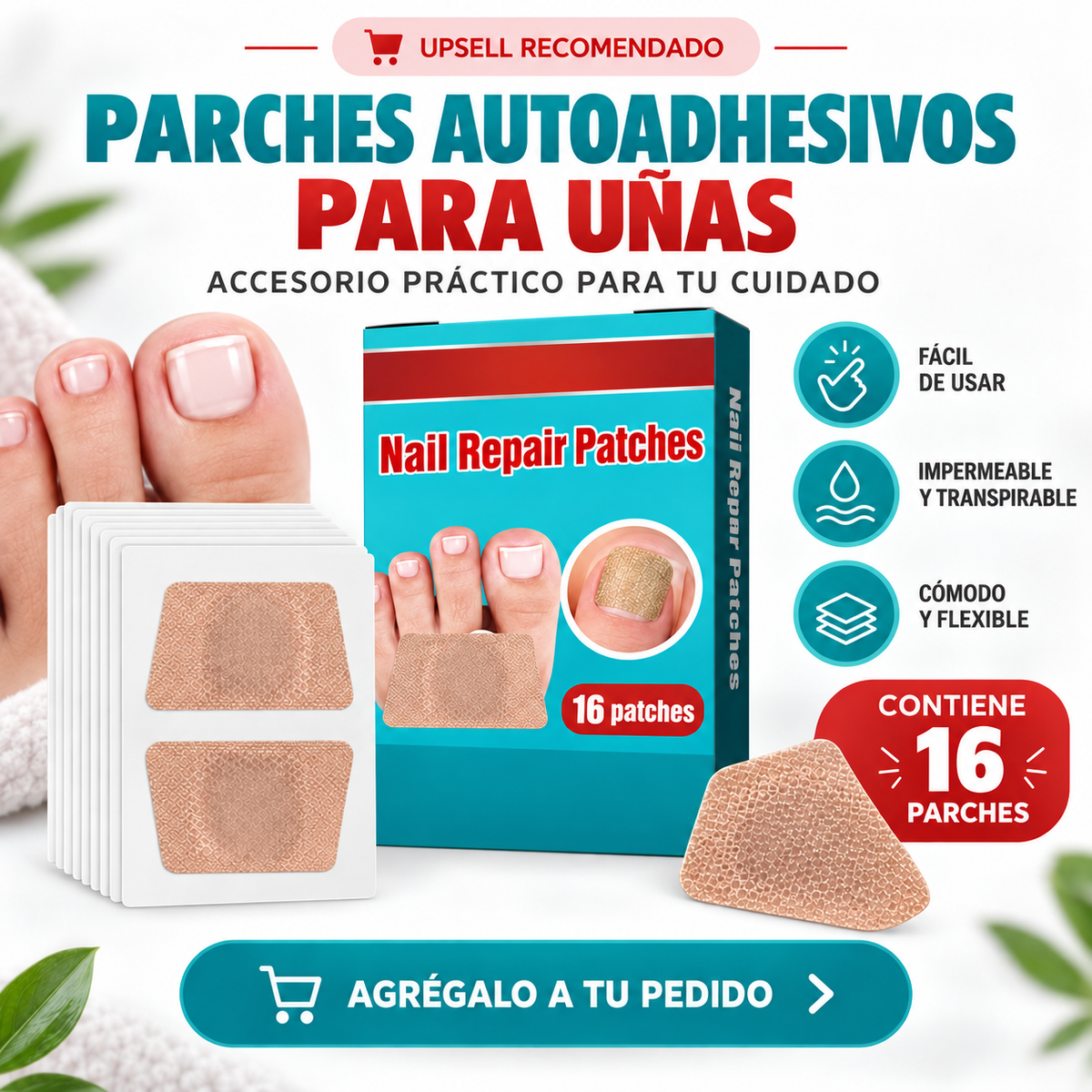16 Parches Tratamiento Uñas