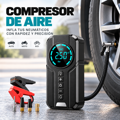 HIGHPOWER MK-331 4 EN 1 – ARRANCADOR PORTÁTIL + COMPRESOR DE AIRE