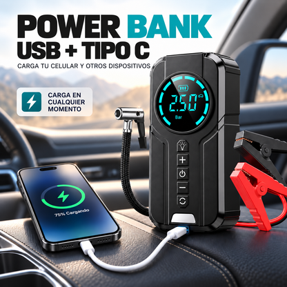 HIGHPOWER MK-331 4 EN 1 – ARRANCADOR PORTÁTIL + COMPRESOR DE AIRE