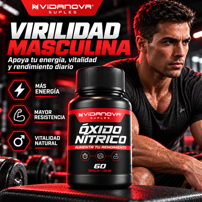 Oxido Nítrico 1000MG 60 Caps. - Potencia tu Rendimiento.