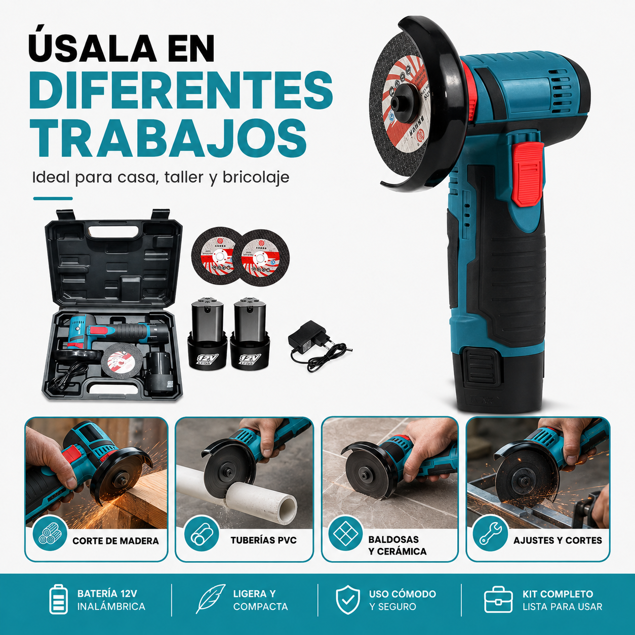 Amoladora Angular Inalámbrica 12V