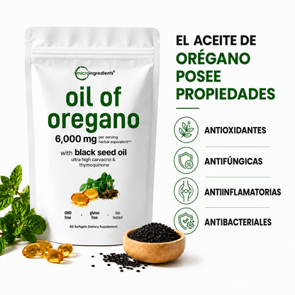 Aceite de Orégano con Semilla Negra 6.000Mg