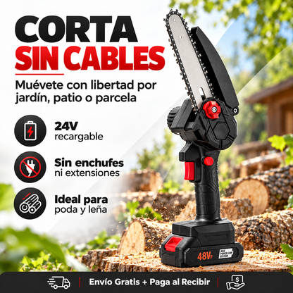 Motosierra Eléctrica Portátil Recargable
