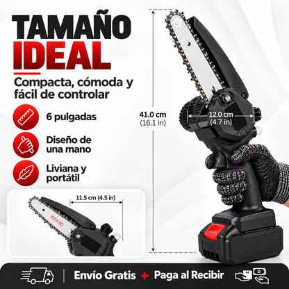 Motosierra Eléctrica Portátil Recargable