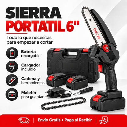 Motosierra Eléctrica Portátil Recargable