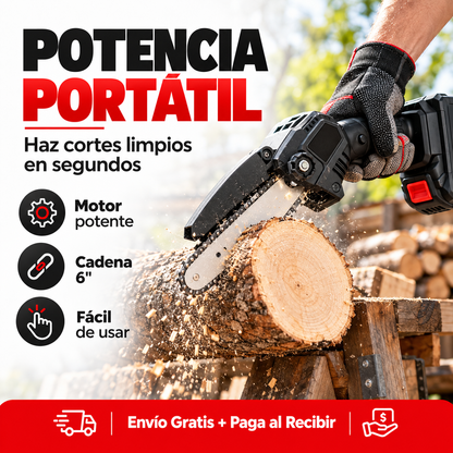 Motosierra Eléctrica Portátil Recargable