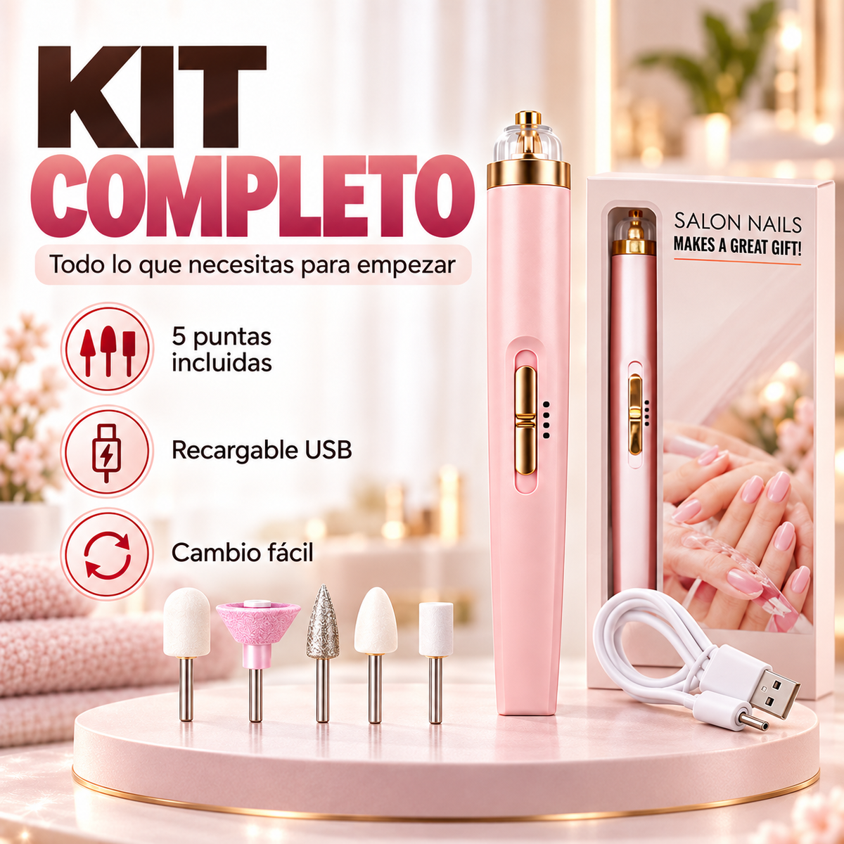 Dremel Pulidor de Uñas Inalámbrico con Luz LED