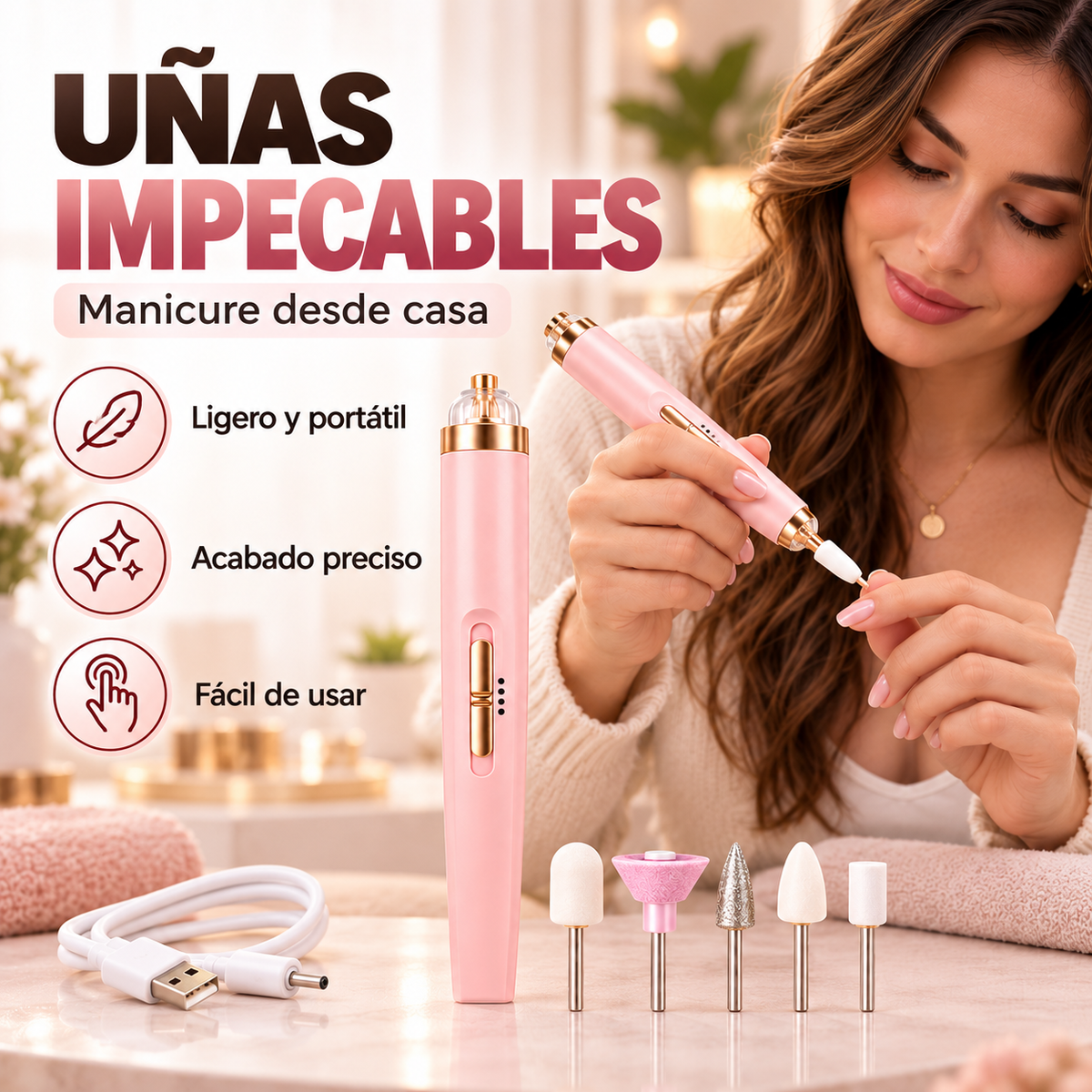 Dremel Pulidor de Uñas Inalámbrico con Luz LED